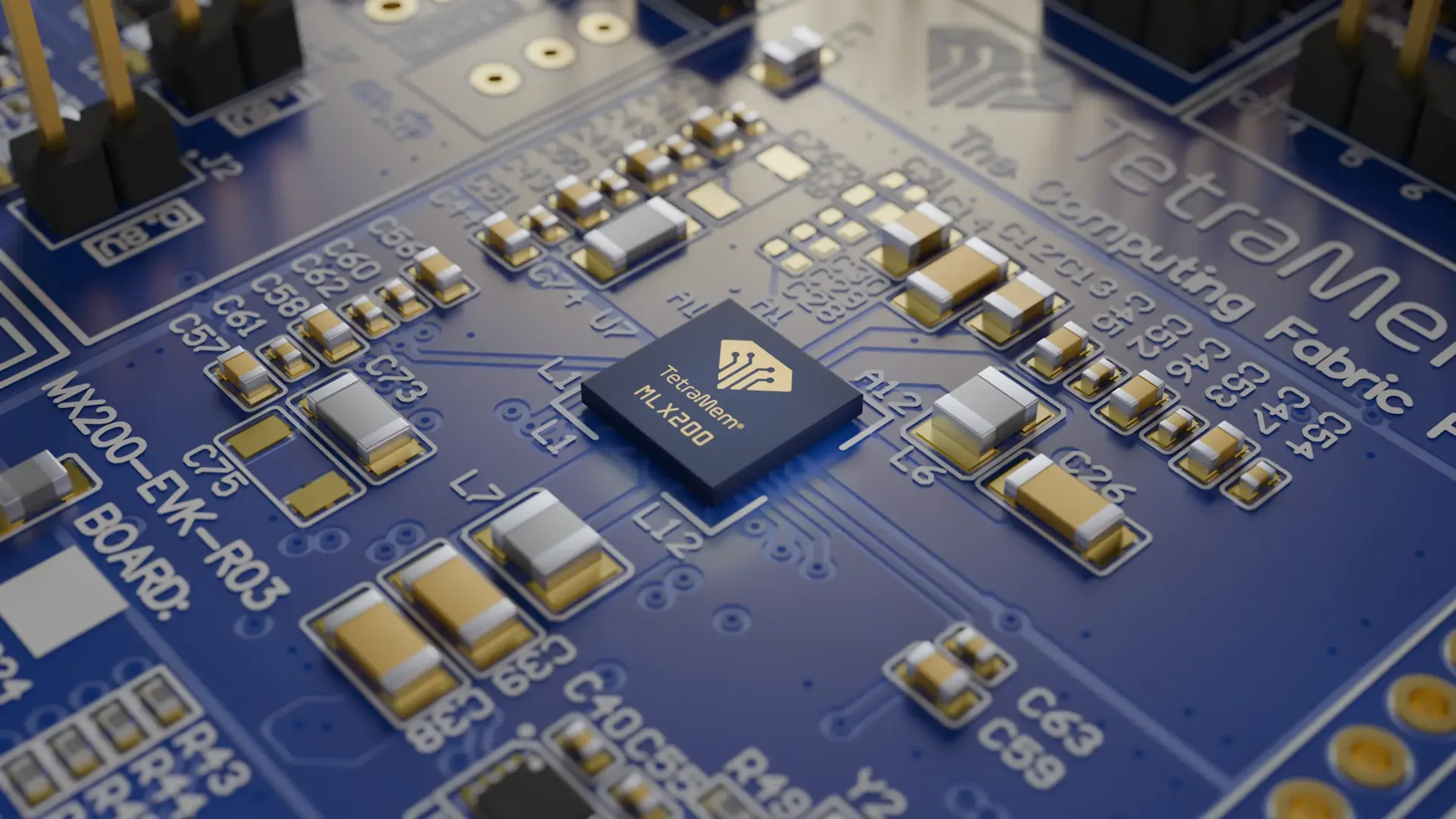 The TetraMem MLX200 chip on its evaluation board